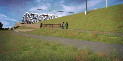 Renderbeeld nieuwe fietsbrug