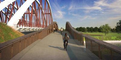 Renderbeeld nieuwe fietsbrug