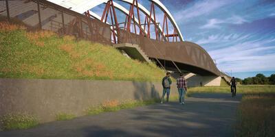 Renderbeeld nieuwe fietsbrug