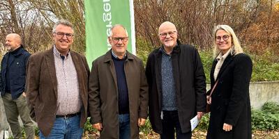 Kurt Moens met schepenen Koen Van Hende, Wim Raman en Eva Rombaut