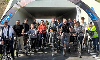 Opening fietstunnel