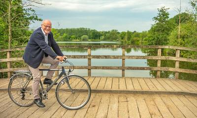 Kurt Moens op de fiets